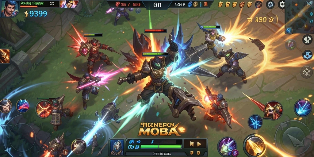 Tampilan epik dari pertempuran dalam game MOBA 9399.