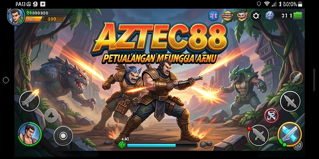 Screenshot AZTEC88 menampilkan aksi mendebarkan dalam permainan.