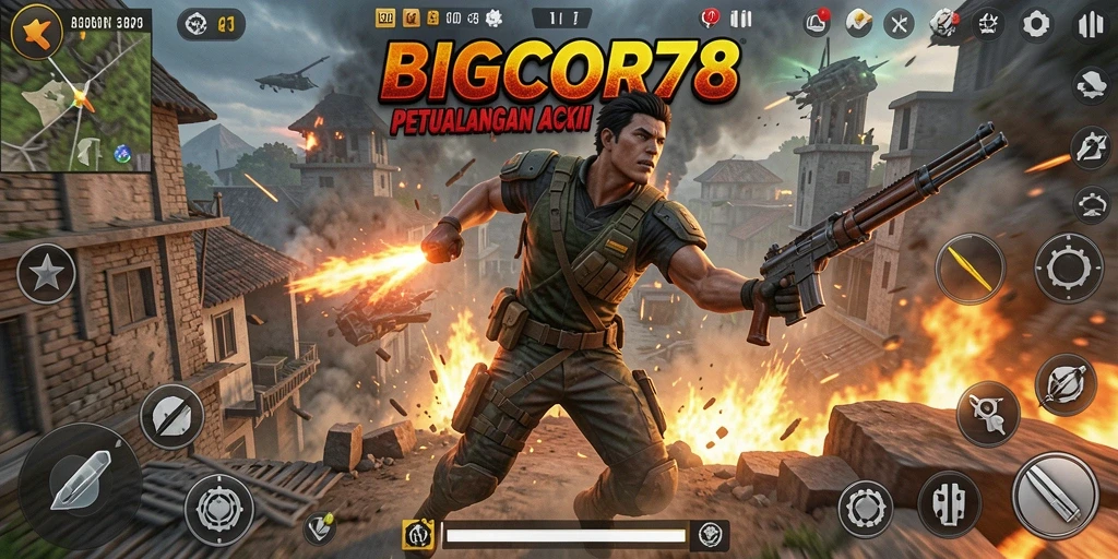 Screenshot BIGCOR78 menunjukkan aksi seru dalam pertempuran.