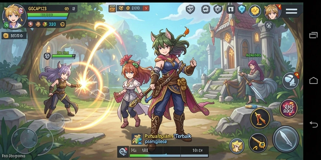 Tampilan gameplay seru dan karakter anime ikonik di GOCAP123.