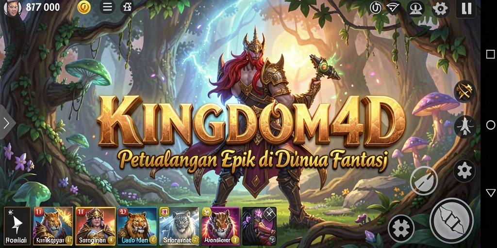 Screenshot gameplay KINGDOM4D yang menampilkan aksi petualangan yang mendebarkan.