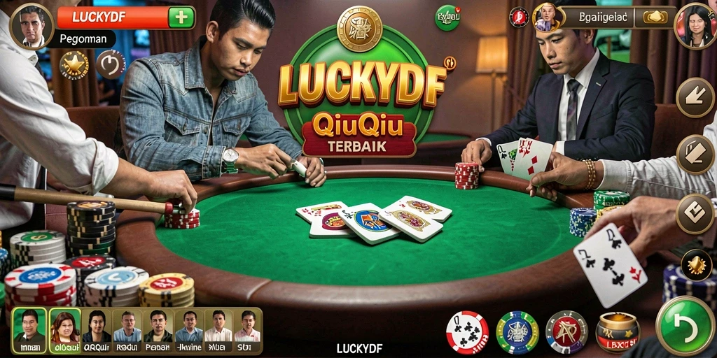 Screenshot gameplay QiuQiu LUCKYDF yang menegangkan.