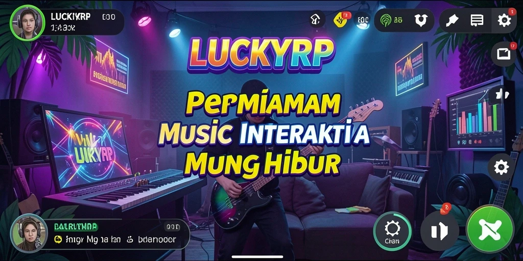 Tampilan gameplay LUCKYRP yang penuh warna dan interaktif.