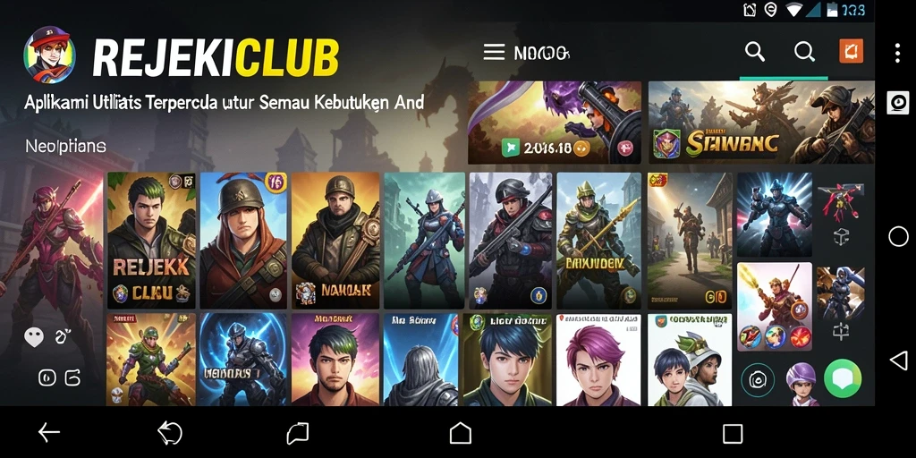 Tampilan antarmuka sederhana dan fungsional dari REJEKICLUB.