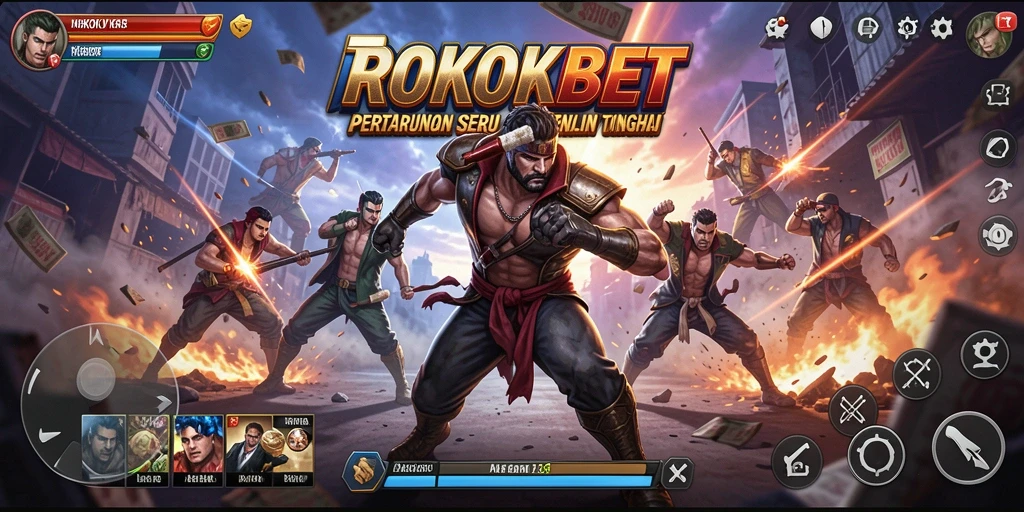 Tangkapan layar gameplay ROKOKBET yang menampilkan aksi pertarungan yang mendebarkan.