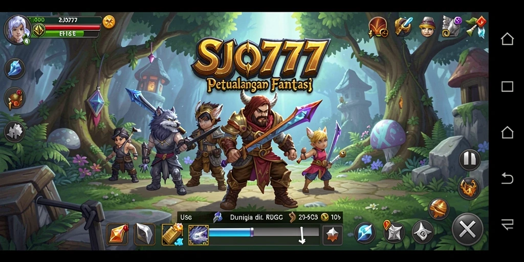 Tampilan gameplay SJO777 yang penuh aksi dan strategi RPG.