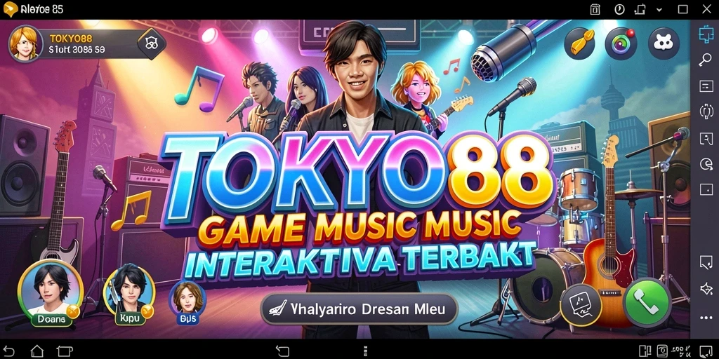 Tampilan menarik dari gameplay musik TOKYO88 saat bermain.